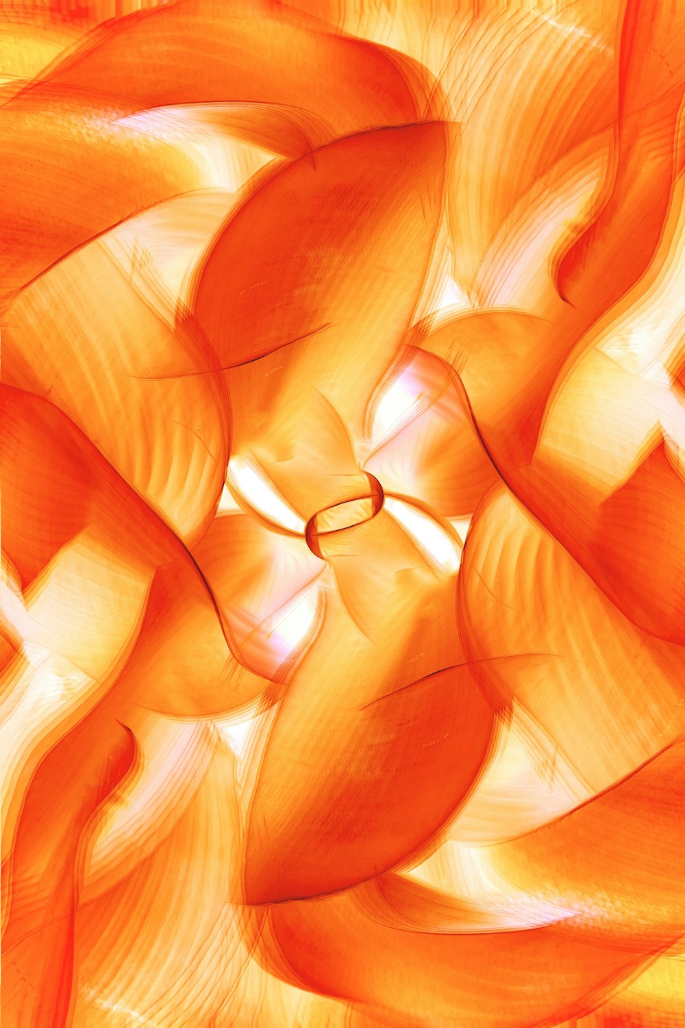 a computer generated image of an orange flower