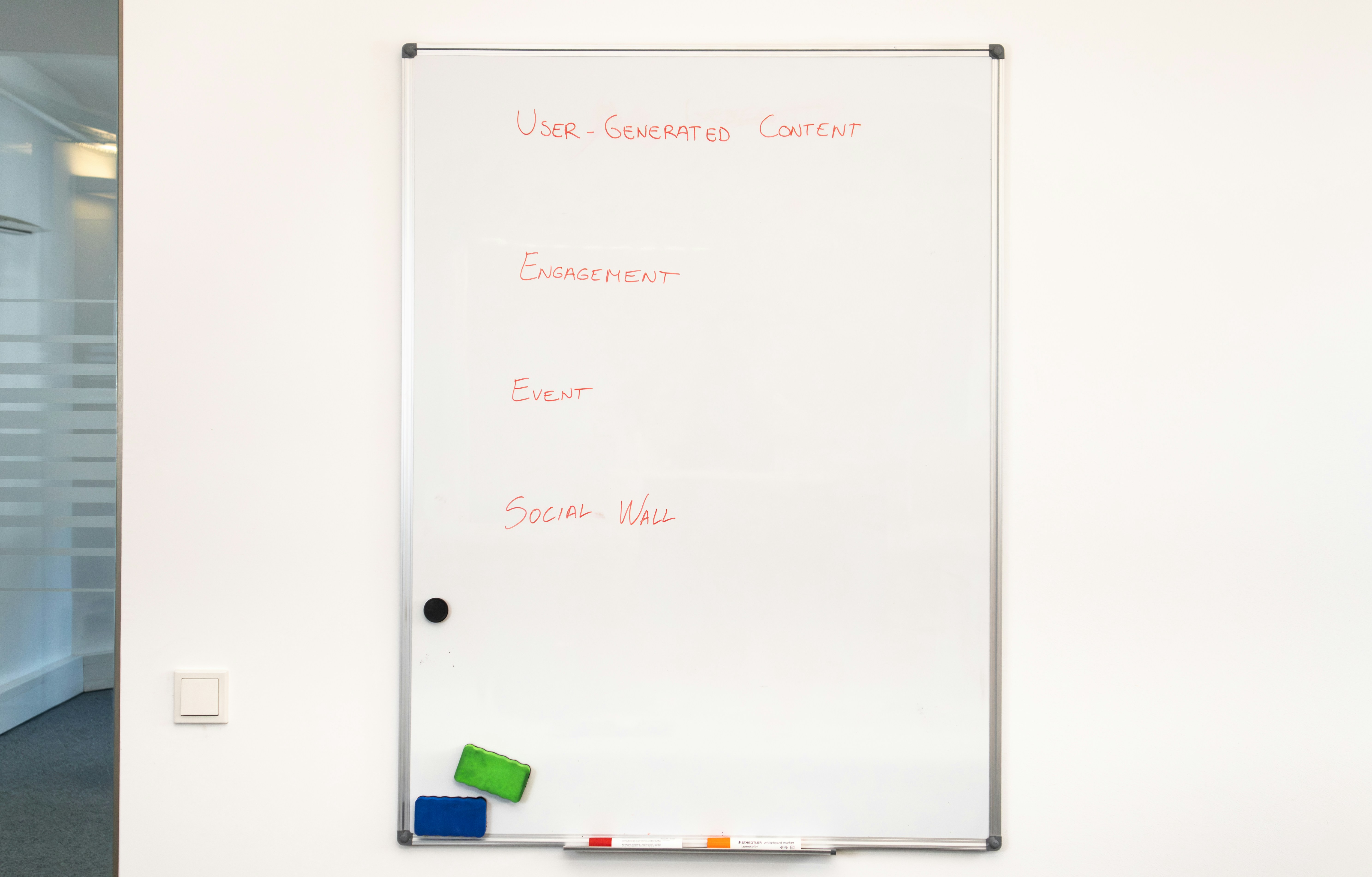 White board with User-Generated Content and Marketing terms