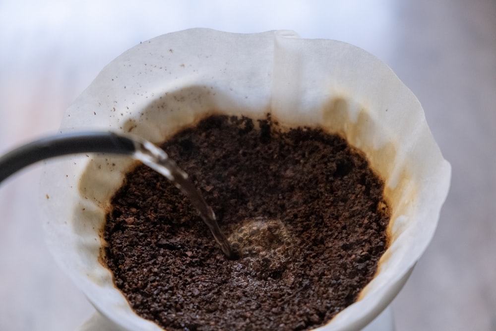 a coffee pot filled with a mixture of coffee