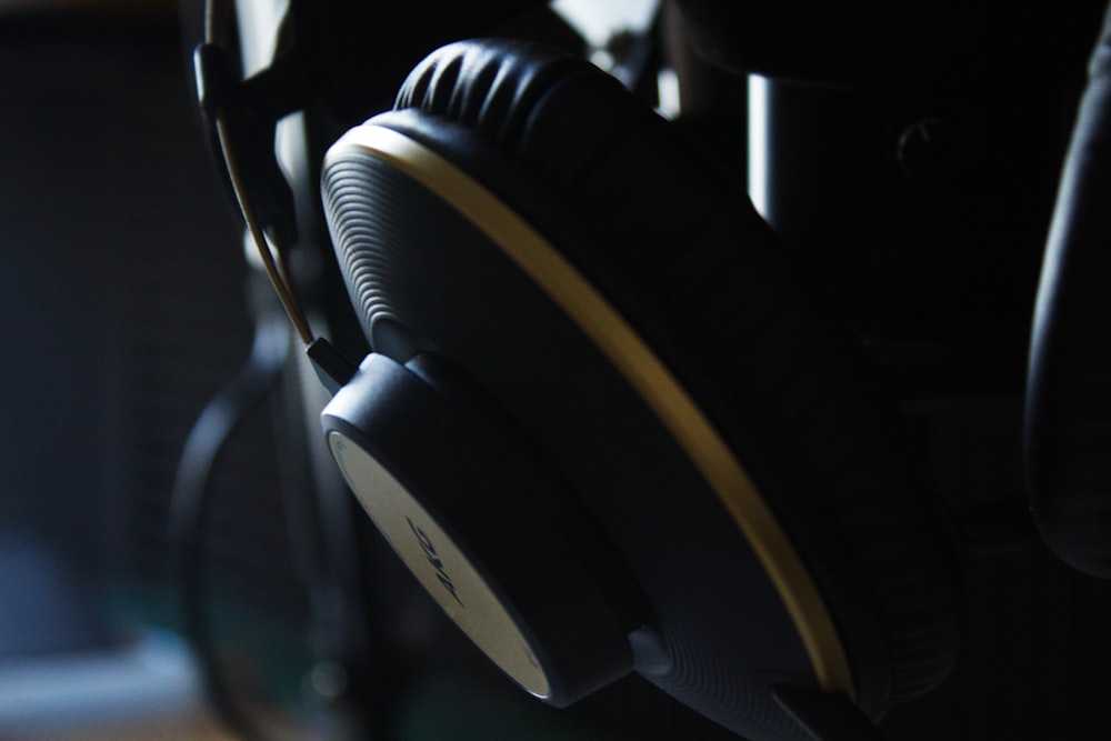 a close up of a pair of headphones