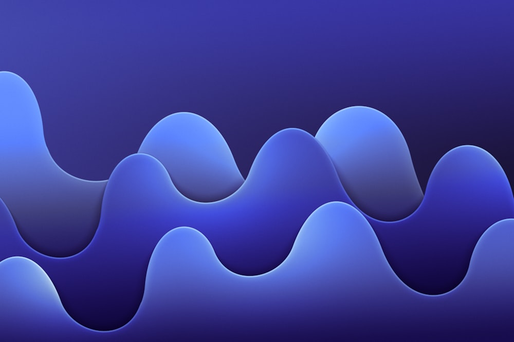 a blue background with wavy shapes