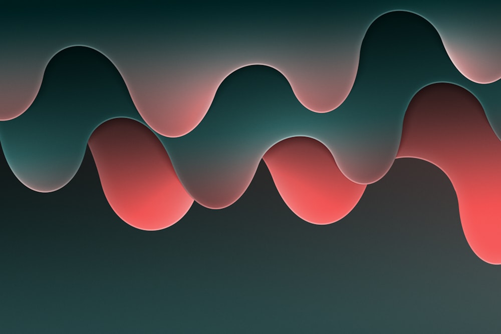 an abstract image of a wave in red and green