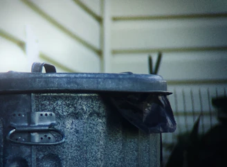 Close-up of durable HDPE plastic texture on Dalton trash bin