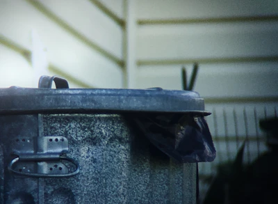 Close-up of durable HDPE plastic texture on Dalton trash bin
