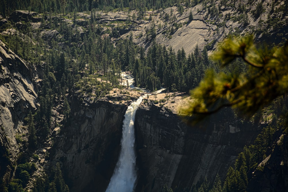 a view of a waterfall from a high point of view