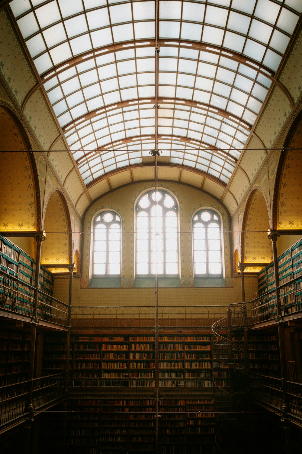 a large library with lots of books on shelves