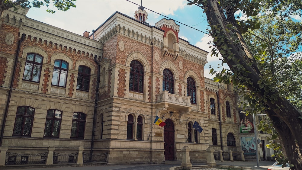 a large building with a clock on the top of it