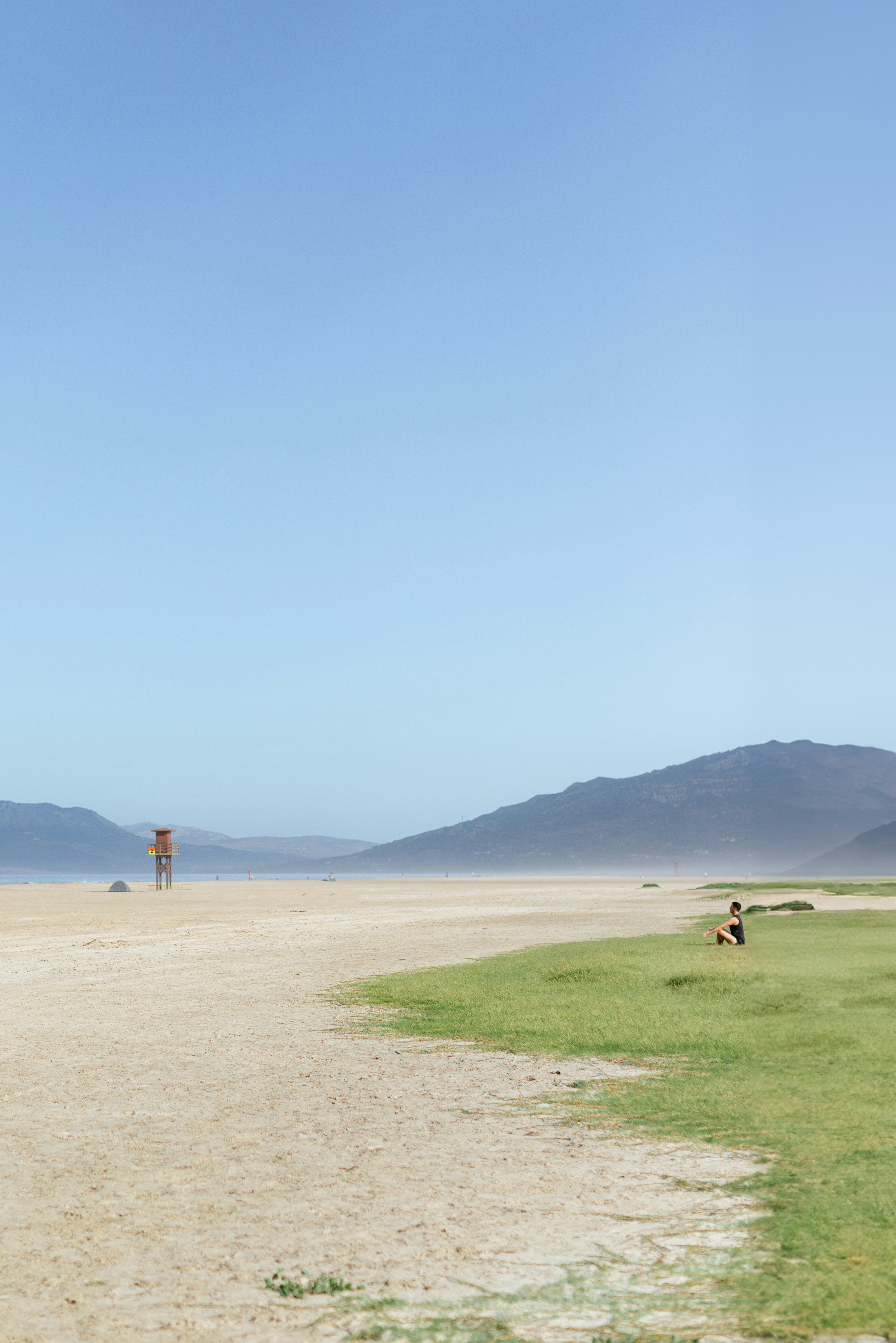 a person is flying a kite on the beach