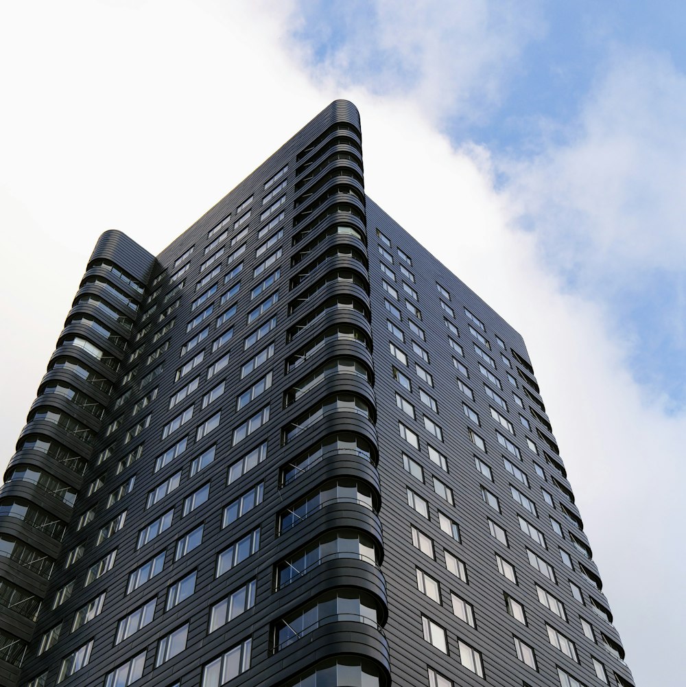 a very tall building with lots of windows