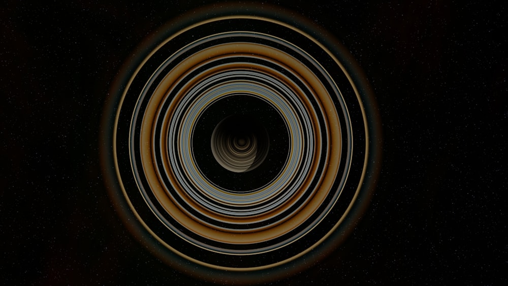 an image of a black hole with white circles