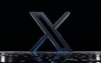 a black and white photo of the letter x