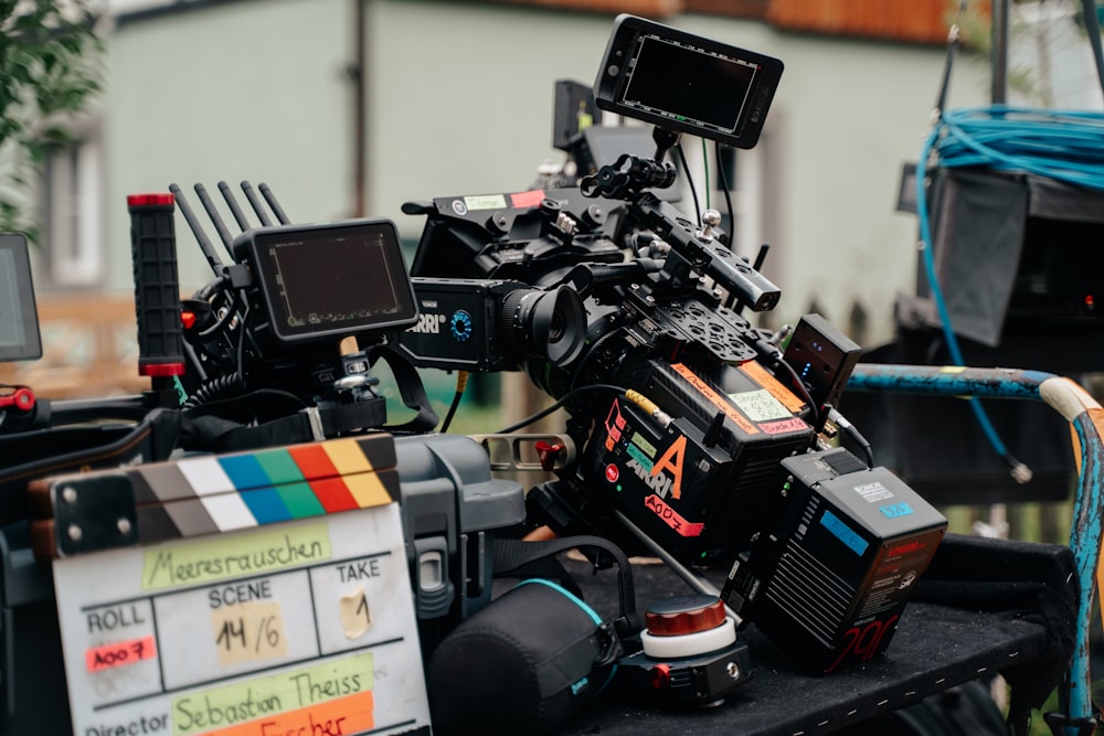 a video camera sitting on top of a truck