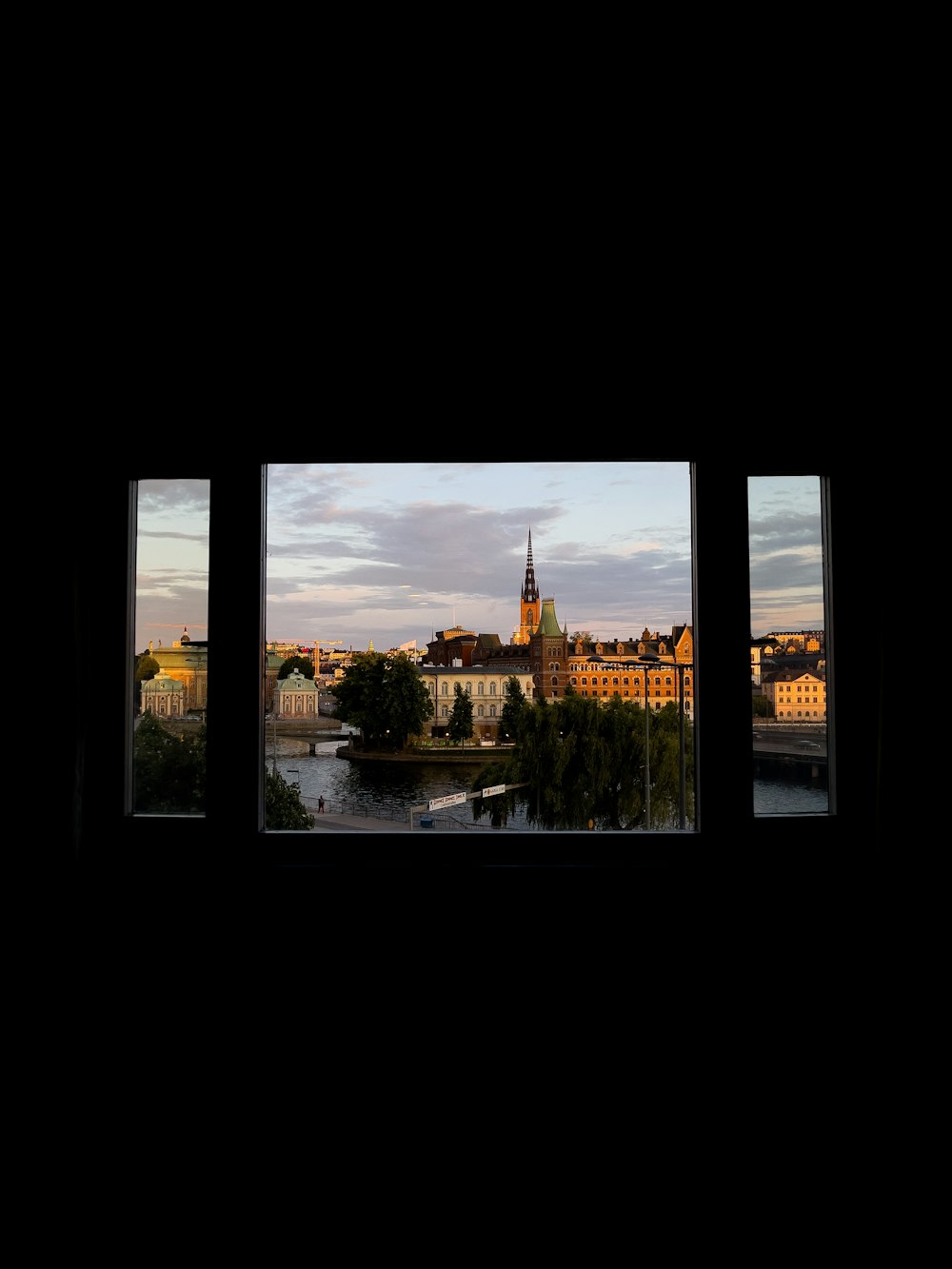 a view of a city from a window