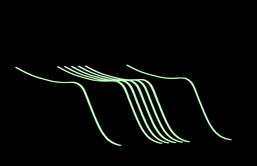 a black background with green lines on it