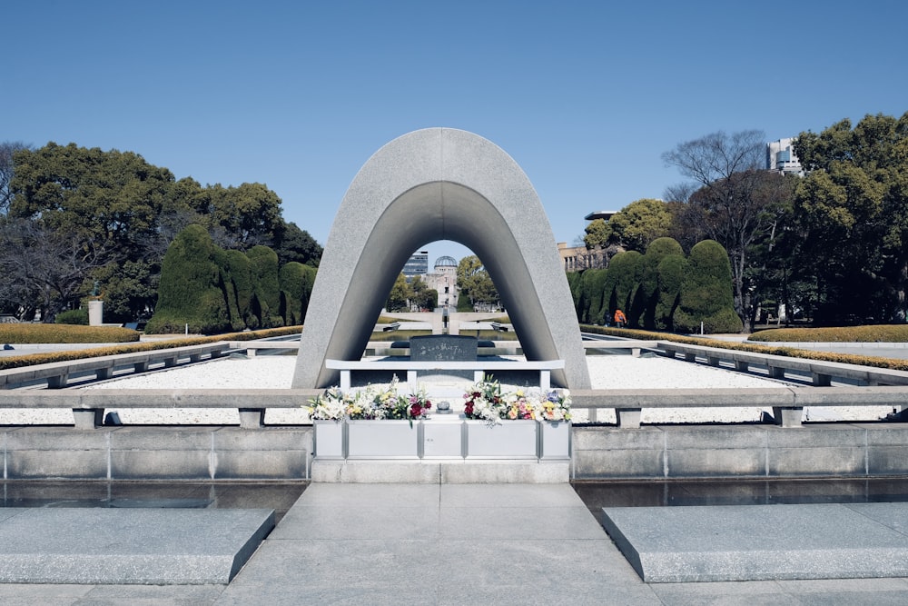 a monument with a large arch in the middle of it