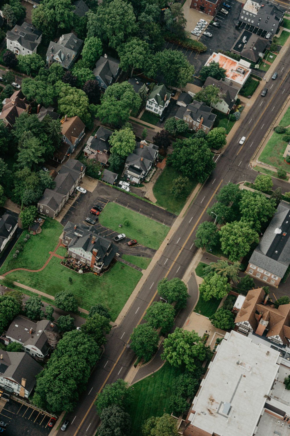 an aerial view of a neighborhood with a lot of houses