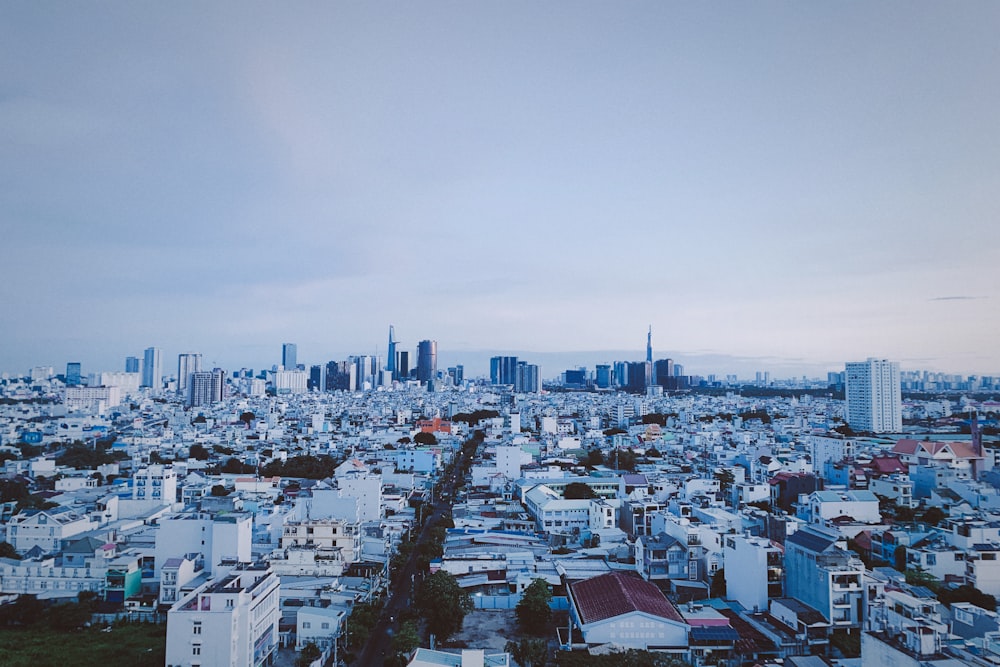 a view of a city from the top of a hill