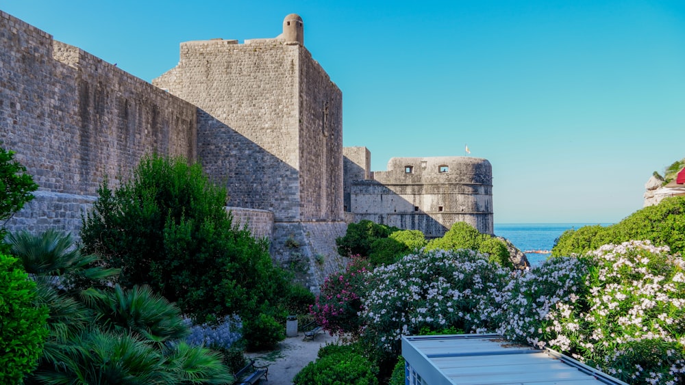 a view of a castle from a distance