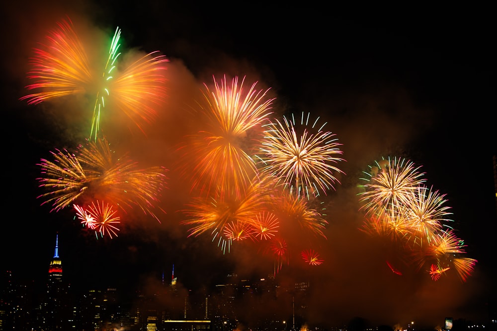 a bunch of fireworks that are in the sky