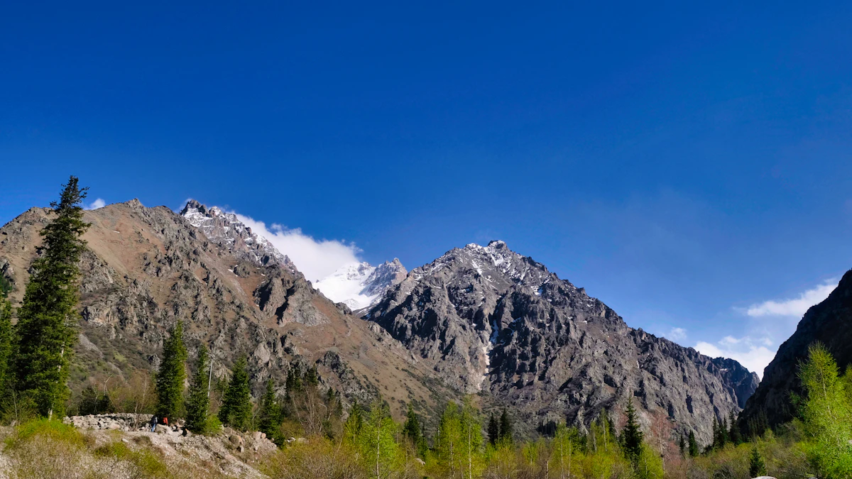 Green mountain valley in Kyrgyzstan
