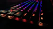 Close-up of a mechanical gaming keyboard with vibrant backlighting