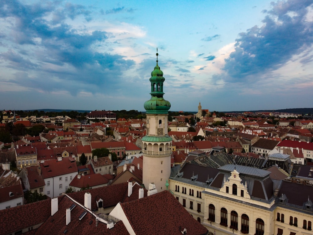 a view of a city from a high point of view