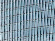 Close-up of a sleek armored glass window installed in a modern office building