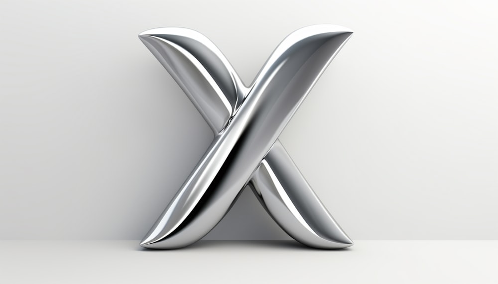 the letter x is made out of metal