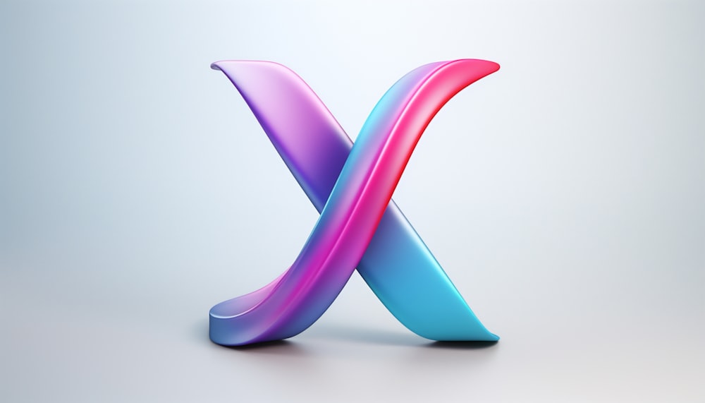 the letter x is made up of colored liquid