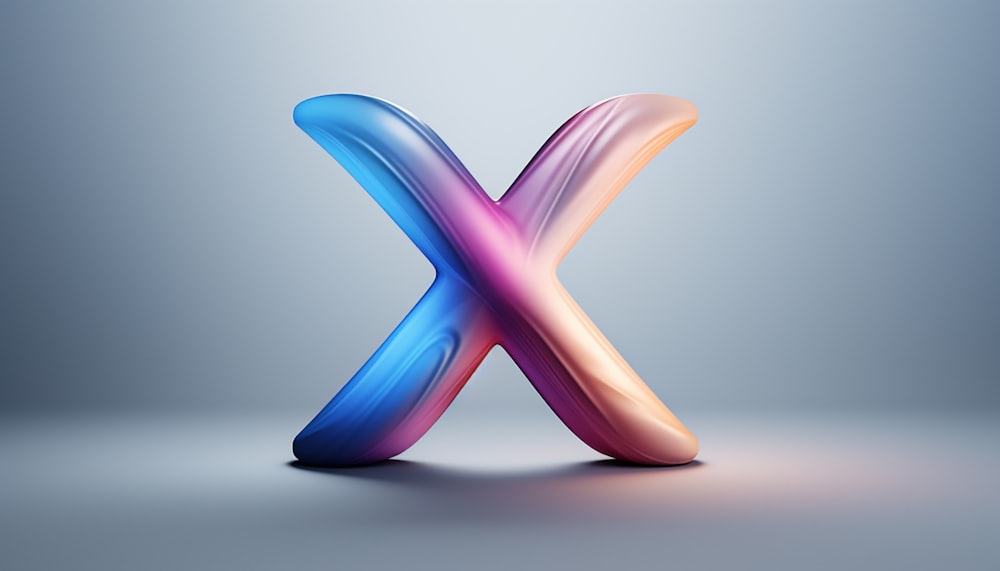 the letter x is made up of multicolored liquid