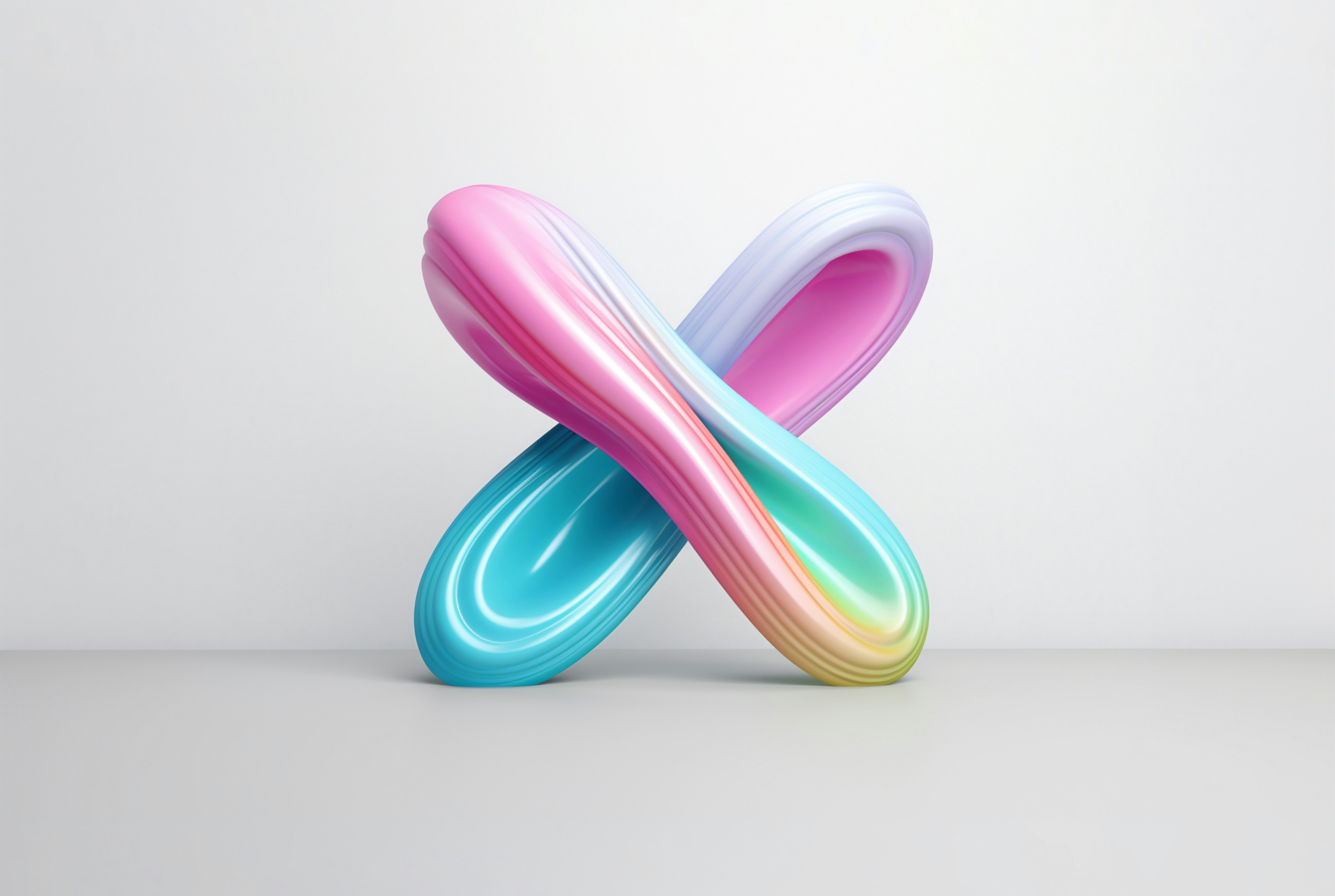 白い背景に色とりどりの文字X