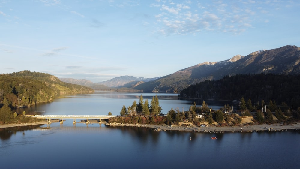 a large body of water surrounded by mountains