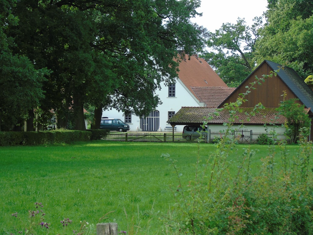 a house with a car parked in front of it