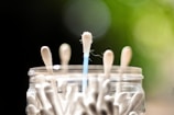 A variety of sterile cotton swabs displayed in a clean setting.