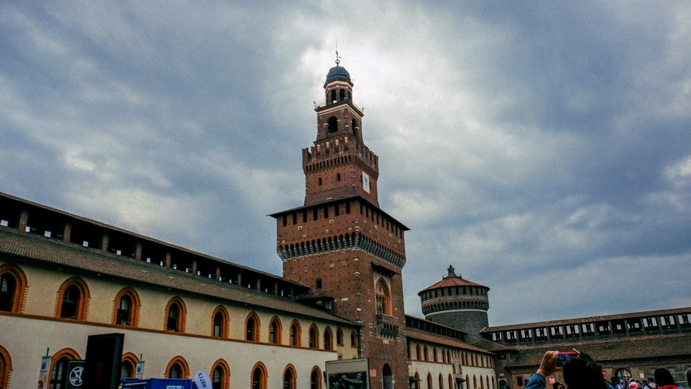 a tall tower with a clock on top of it