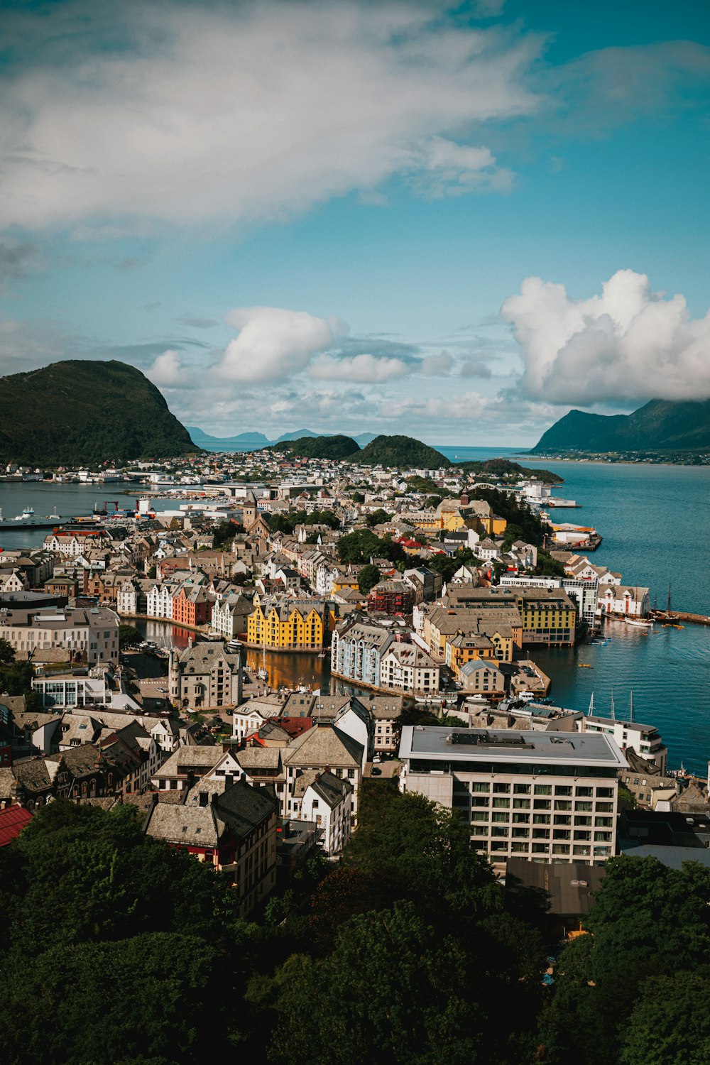 a view of a city and a body of water