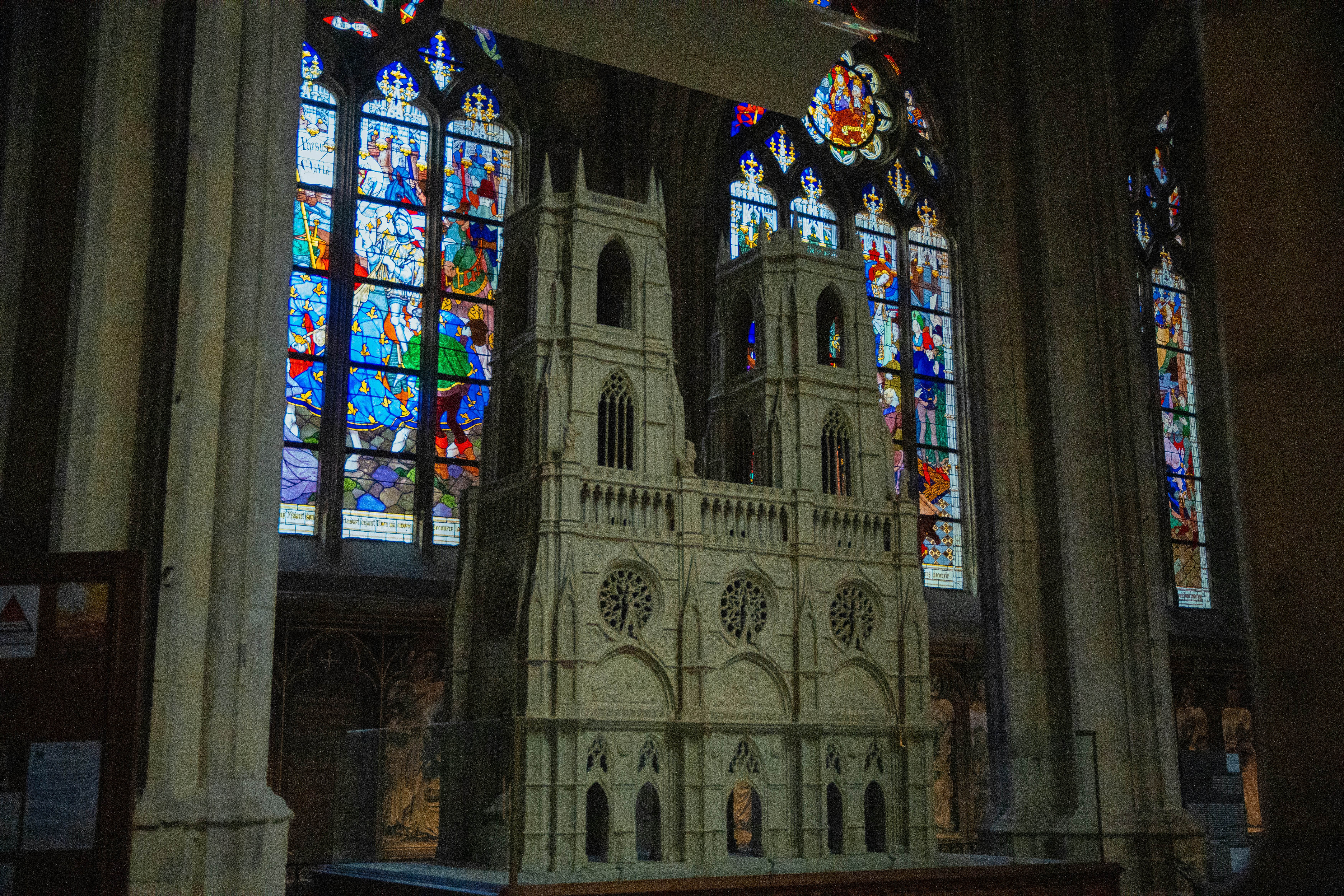 a large cathedral with stained glass windows in it