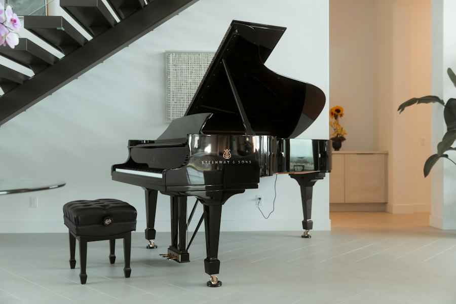Sample grand piano practice room