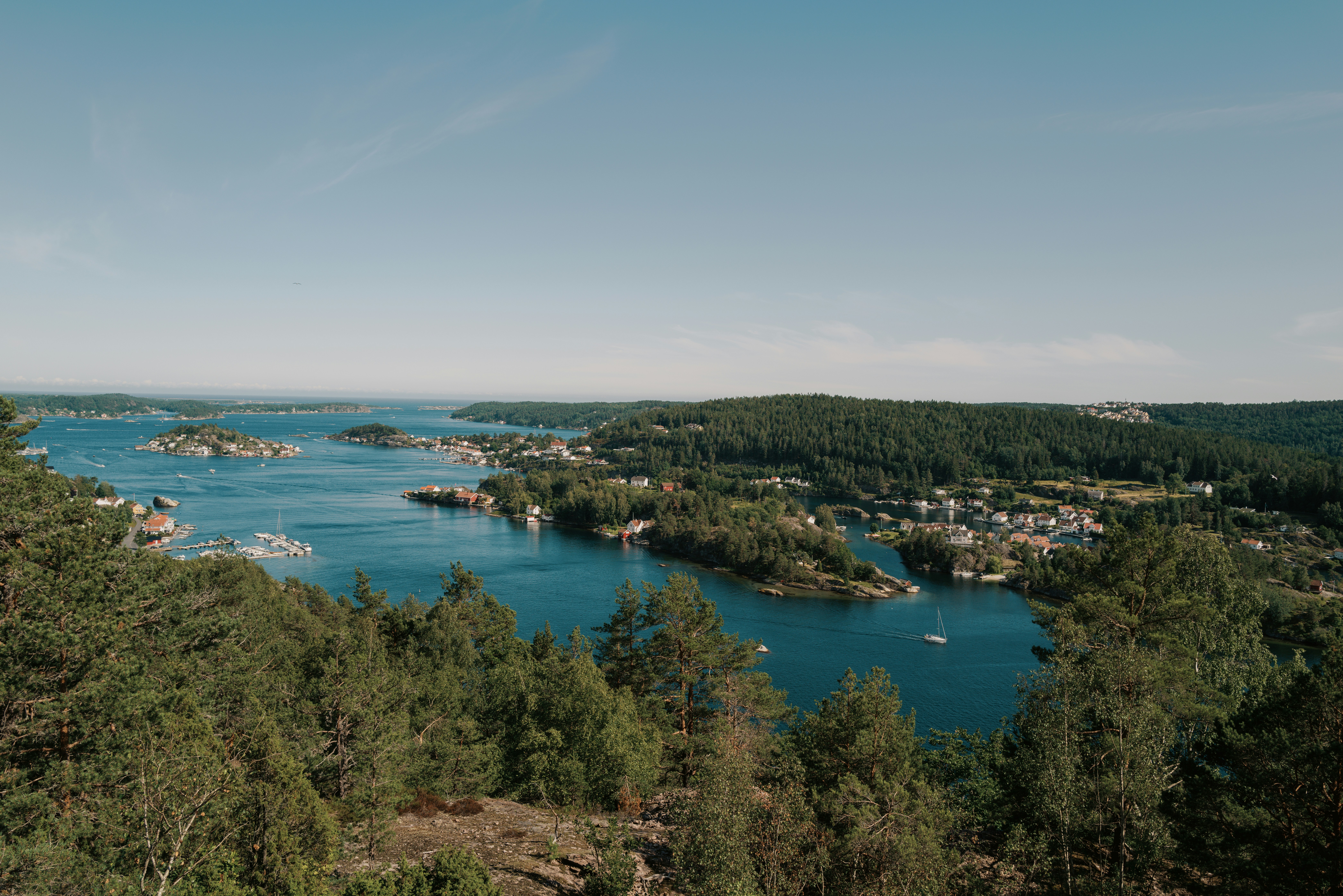 Aerial shot of Öckerö with its charming scenery and cultural landmarks