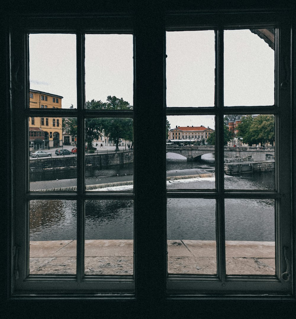 a view of a river from a window