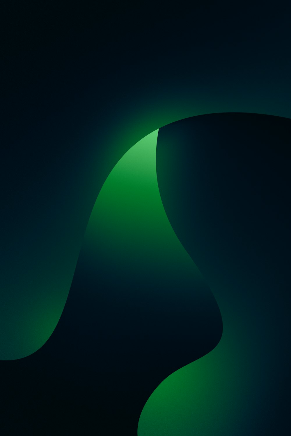 ein dunkelgrüner Hintergrund mit einer geschwungenen Kurve