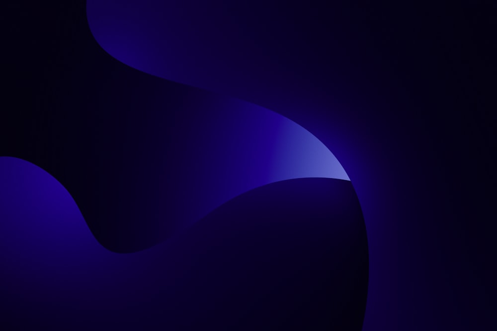 a dark blue background with a curved curve