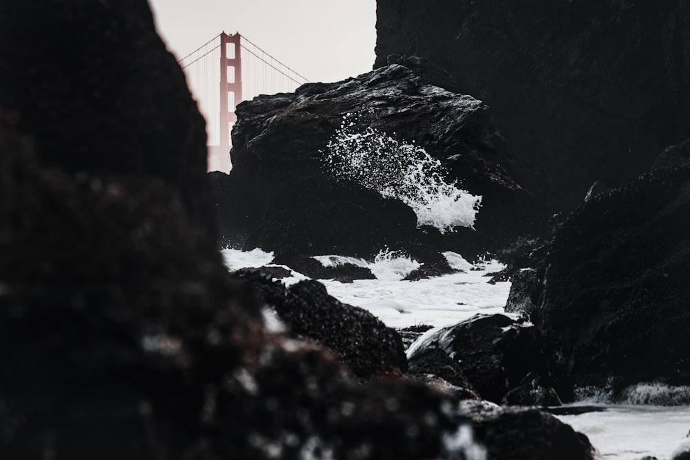 a view of the golden gate bridge from the ocean