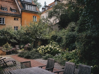 A serene garden space ideal for relaxation and gatherings.