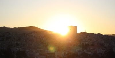 Sunset over a developing urban real estate area