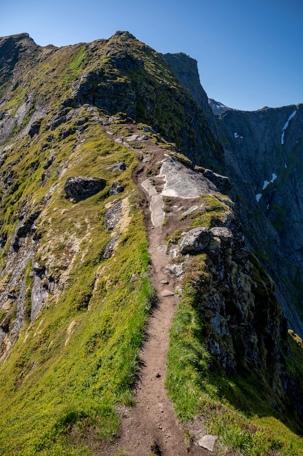 a trail going up the side of a mountain