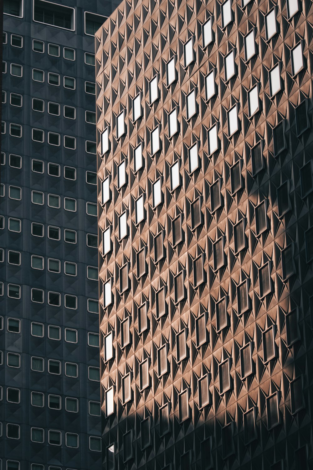 a close up of a building with a lot of windows