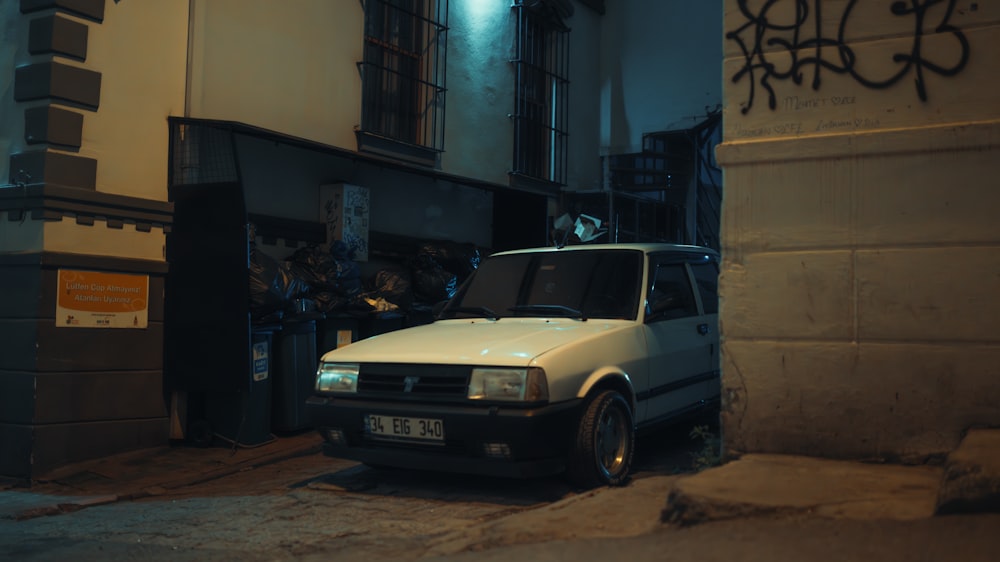 a white van parked on the side of a street