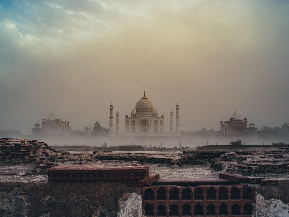 a view of the taj from the ruins of the taj