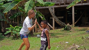A celebratory high-five between two players after a thrilling match